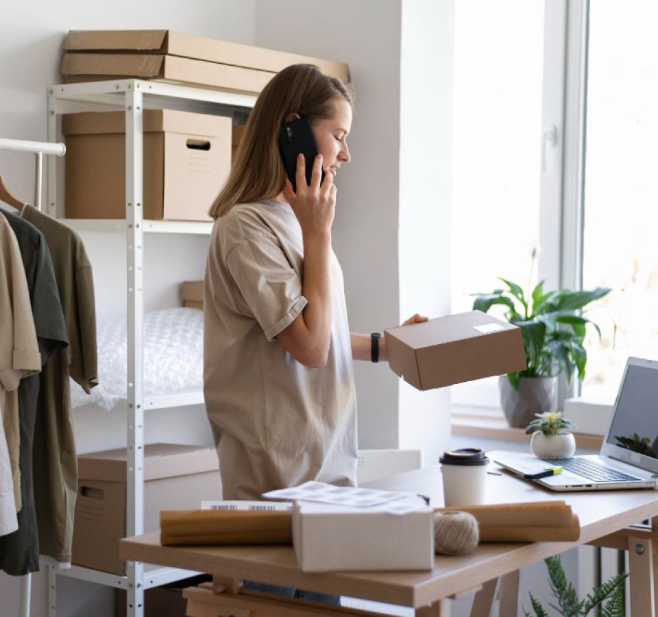 woman is on the phone